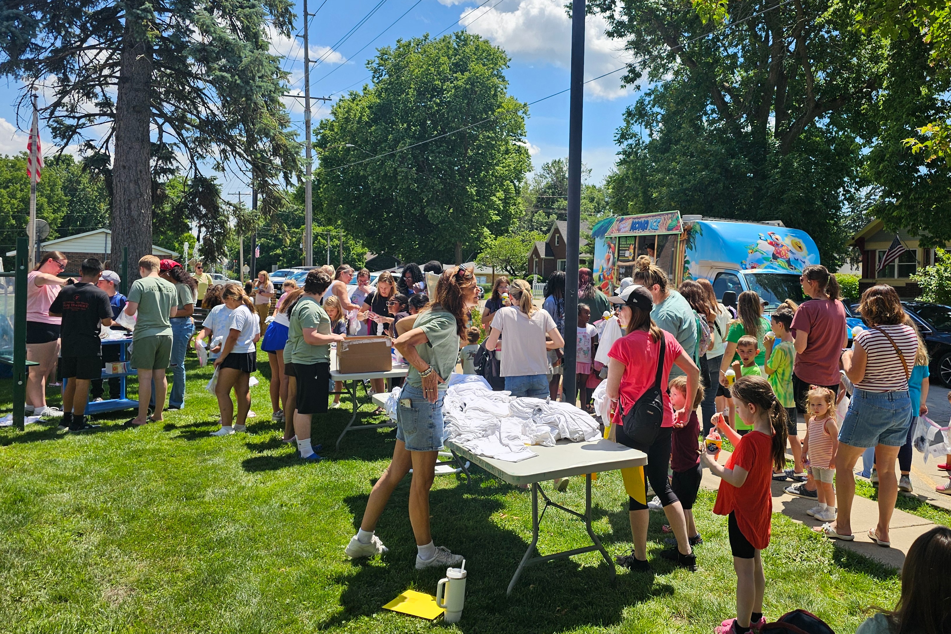 Families at Summer Reading Tie Dye Event