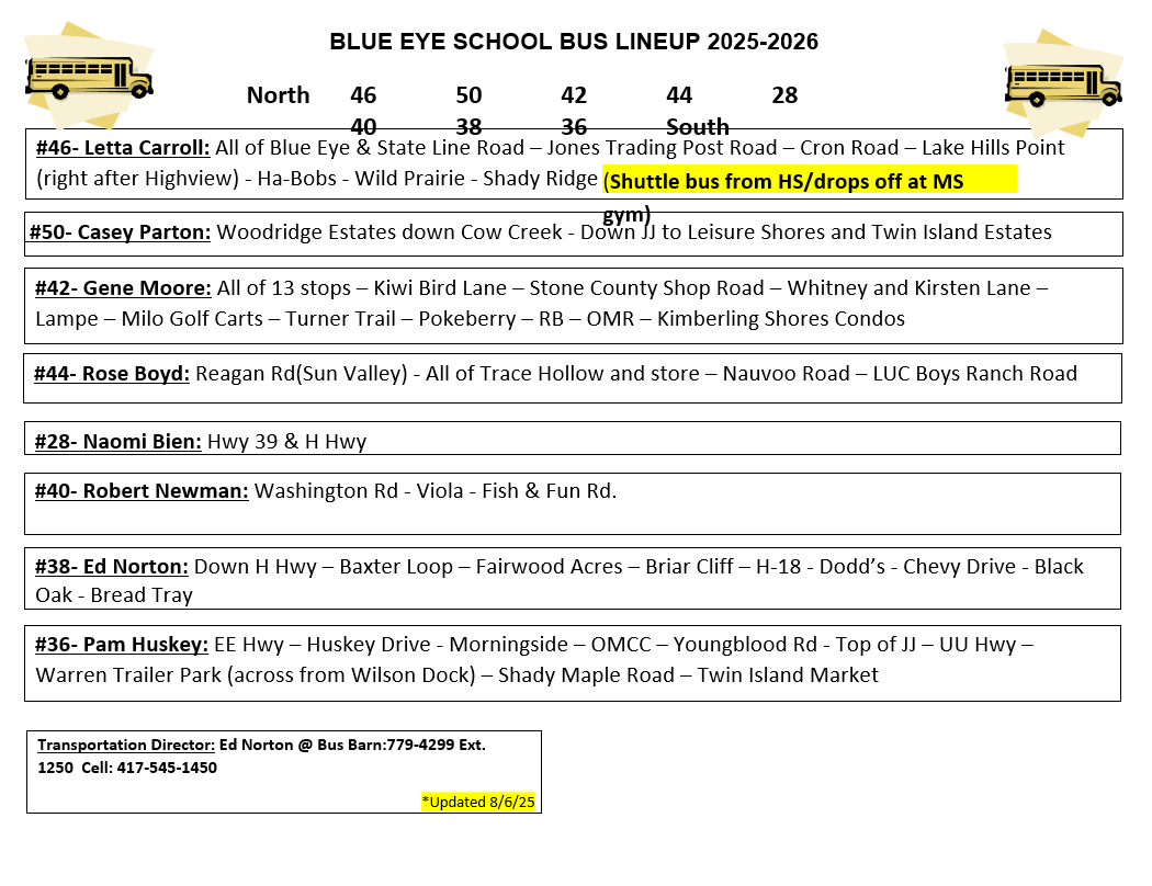 Bus Line up