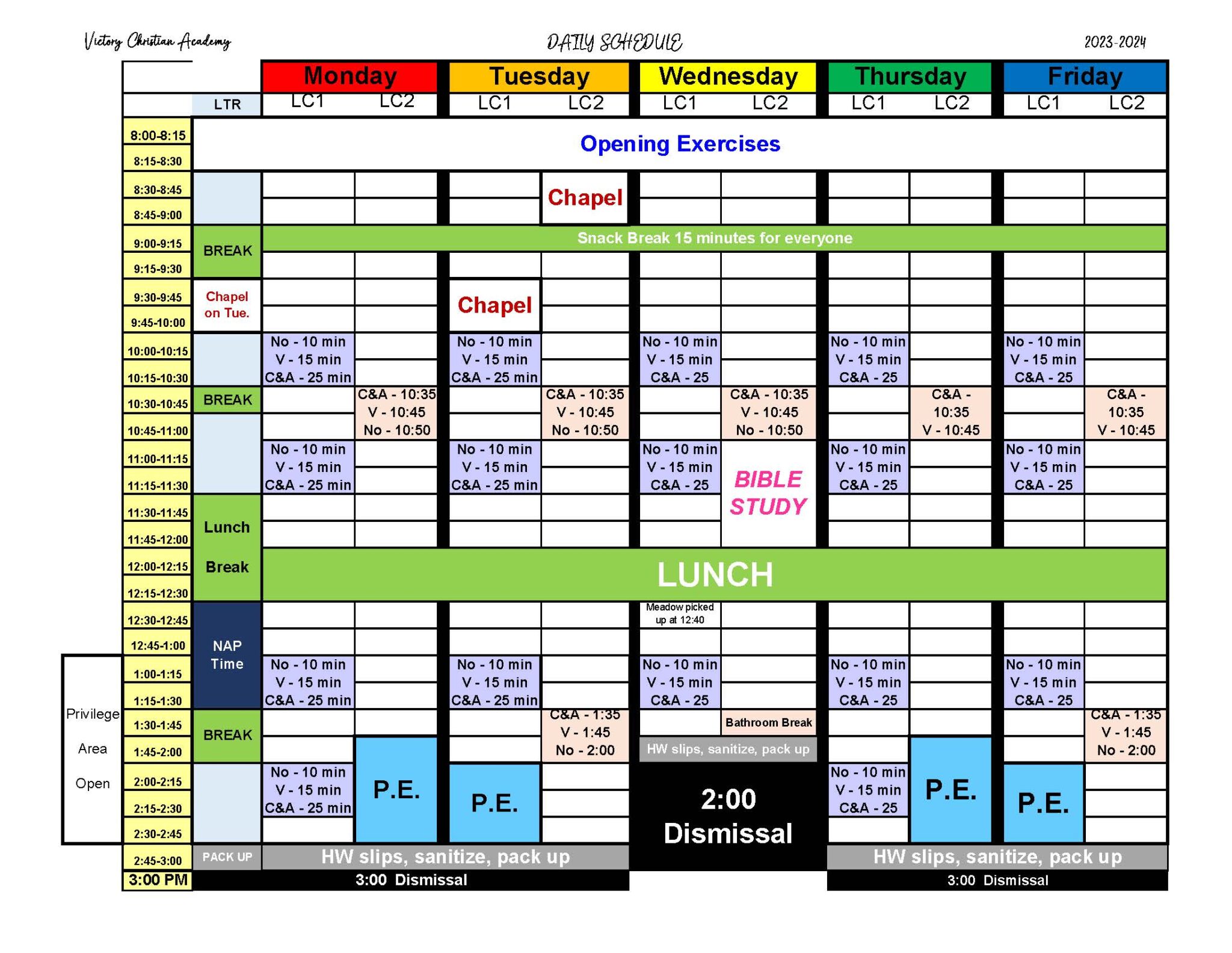 Schedule