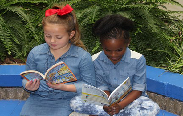 Girls reading books