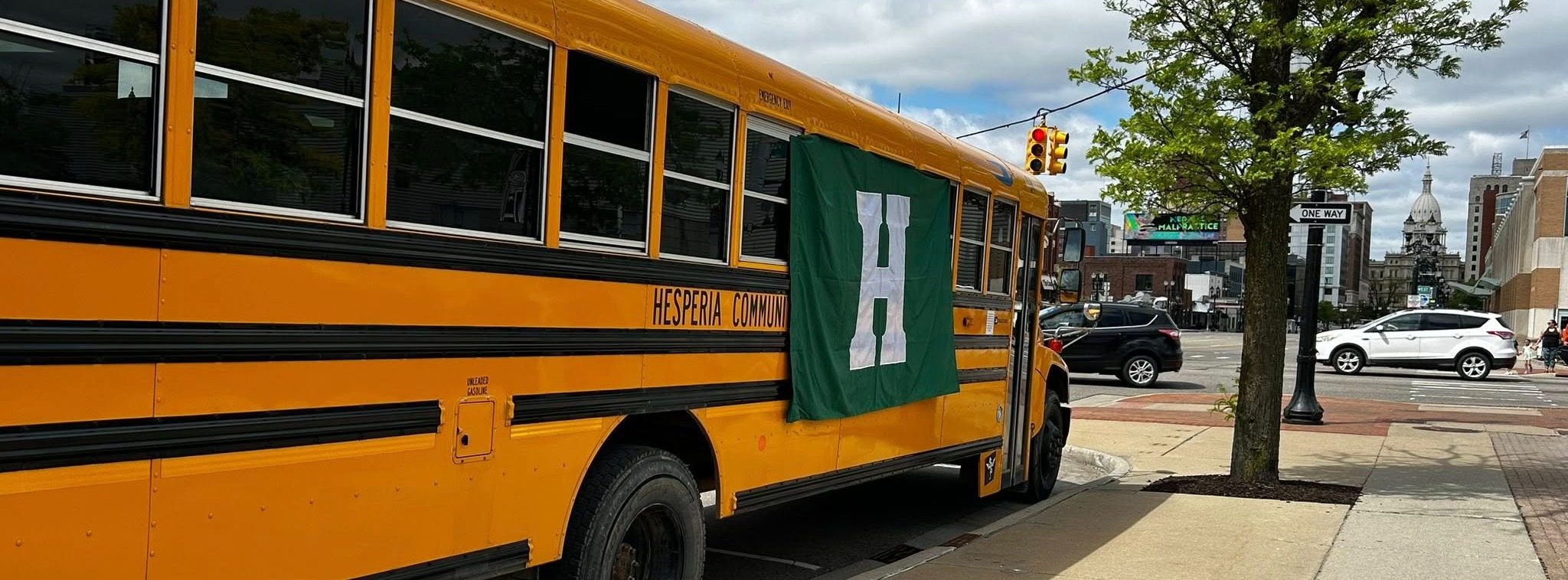Bus with Flag