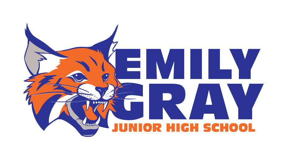Exterior view of Emily Gray Junior High School, showcasing its modern architecture and surrounding landscaping.