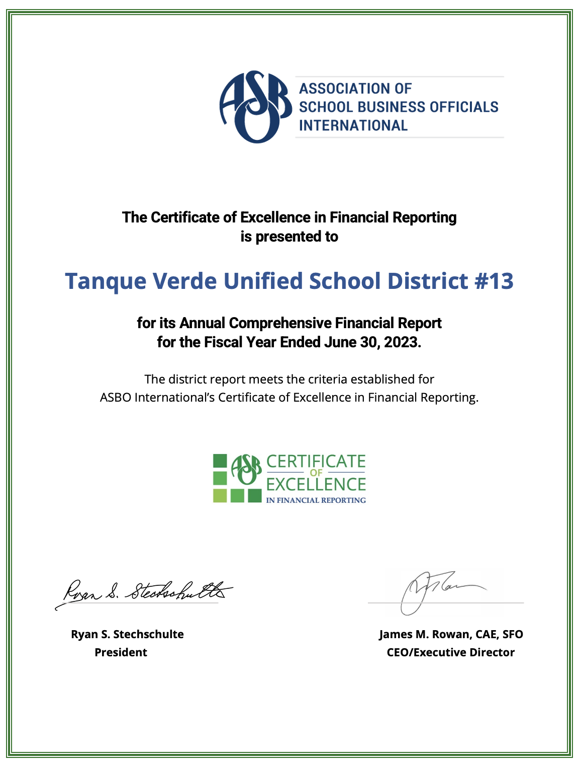 Alt text: Logo of Tongue Verde United School District featuring a stylized design and the district's name prominently displayed.
