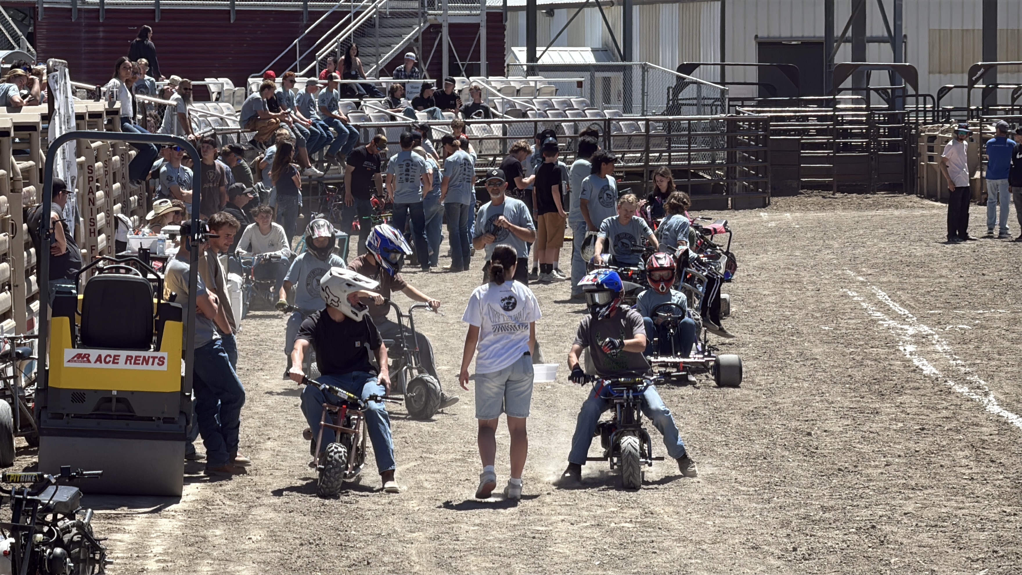 Stuents racing their carts at the CTE Expo