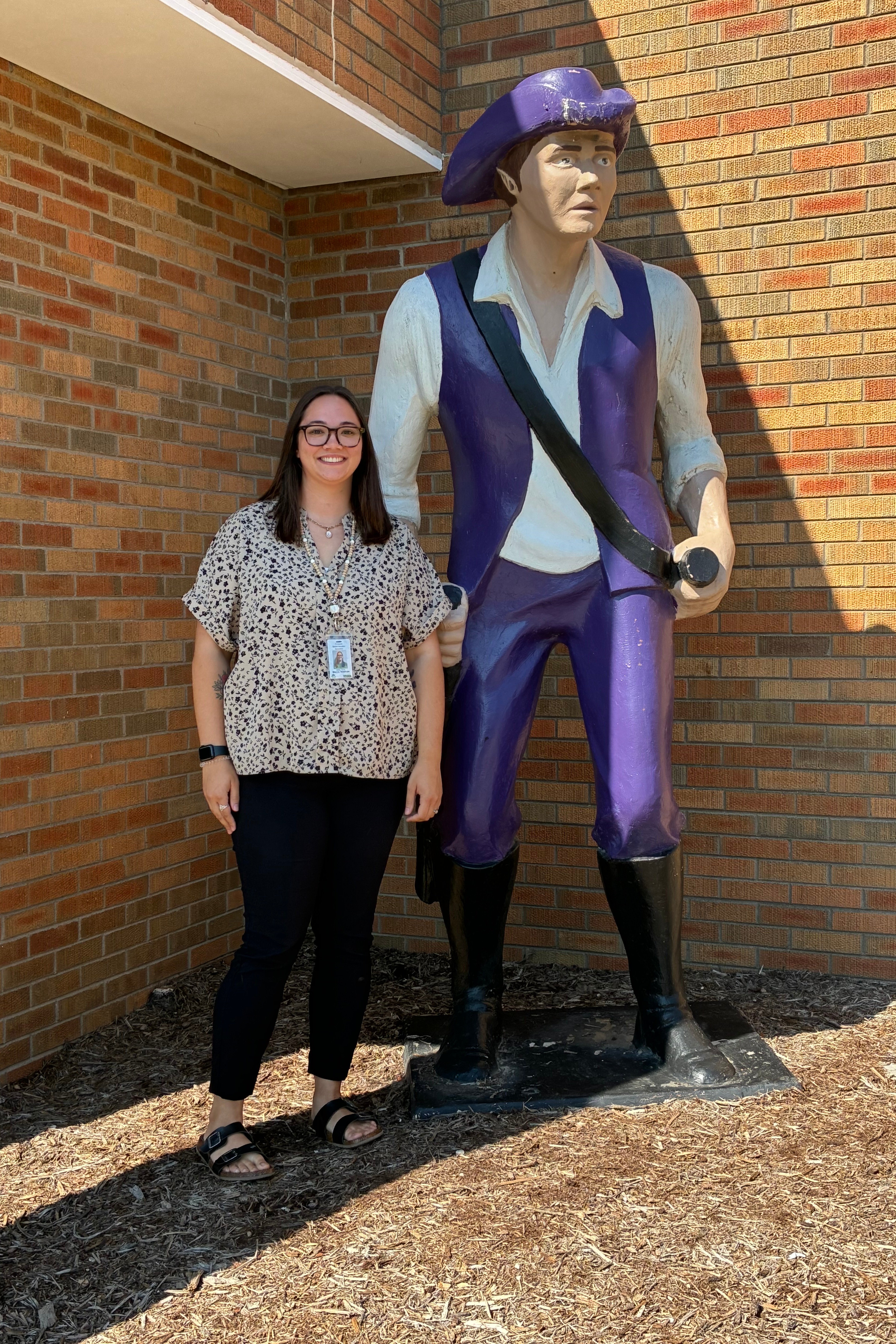 Hailey Toney with Max the Minuteman