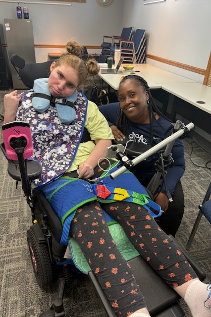 Dr. Shacorrah Evans, PT, DPT with her student