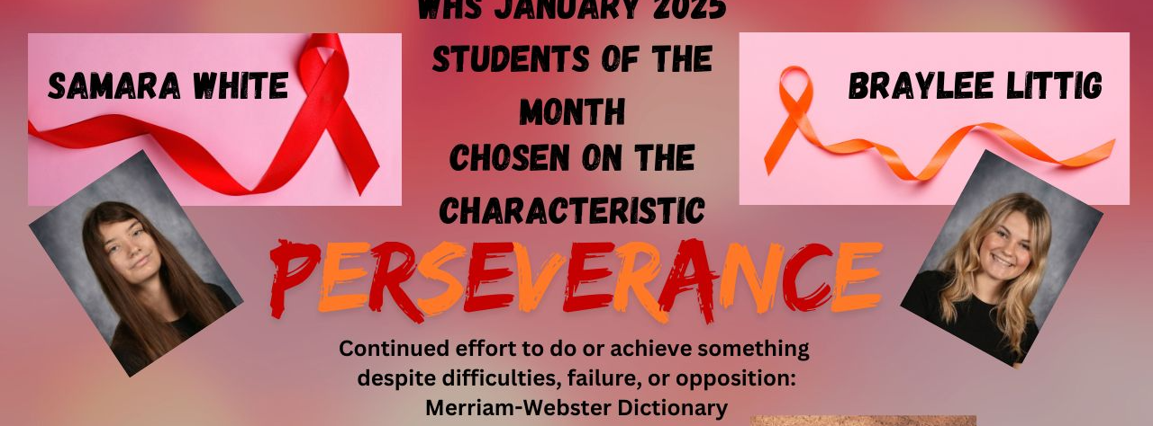 WHS Students of the Month Jan 25 Samara and Braylee