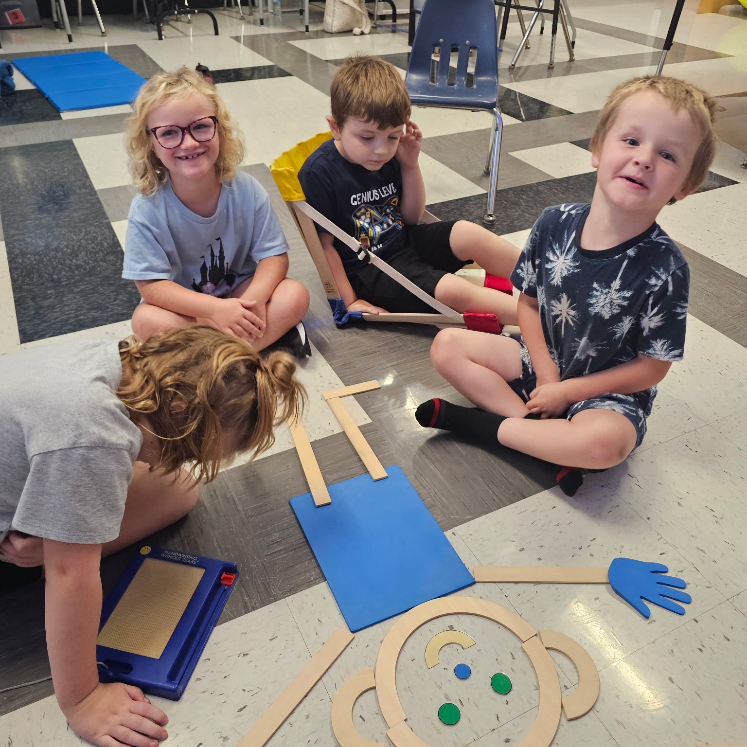 Mrs. Chapman's students and Mat Man