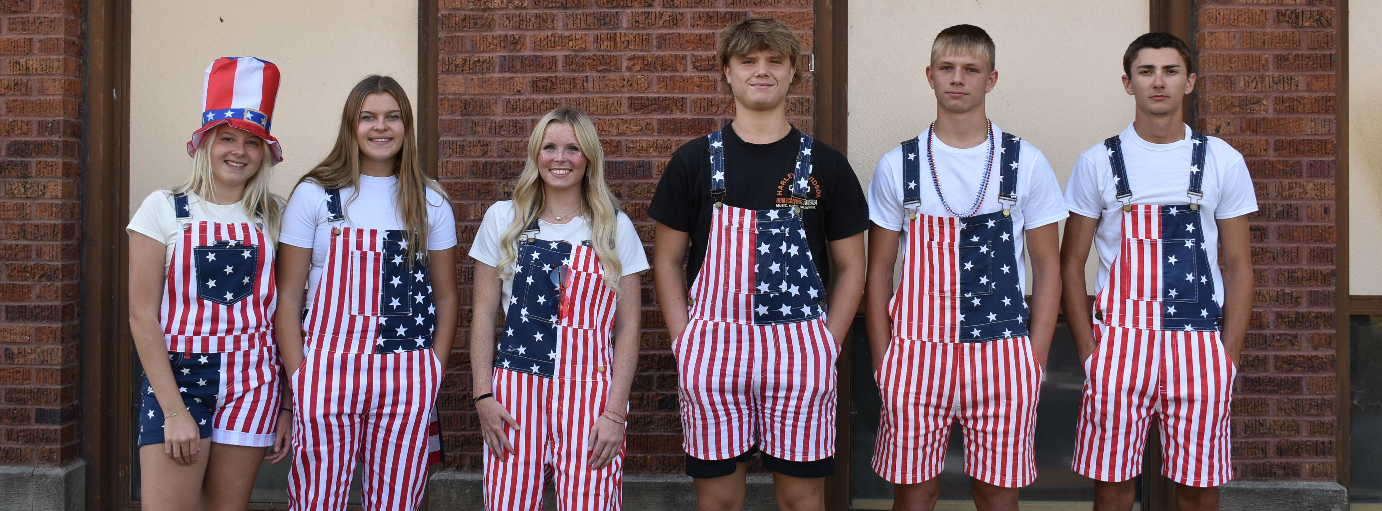 Homecoming RED WHITE &amp; BLUE Kylie Laci Myah Preston Eli and Nick