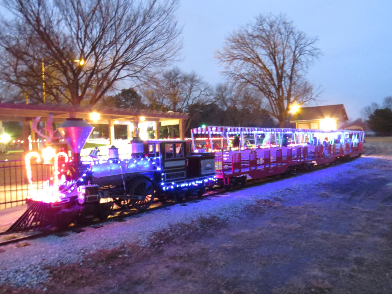 Stolley Park Railroad during night