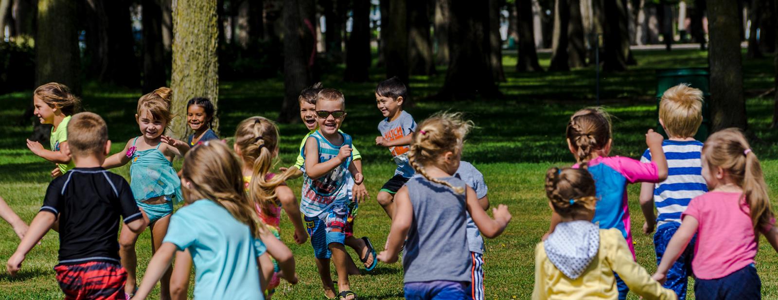 children playing at park