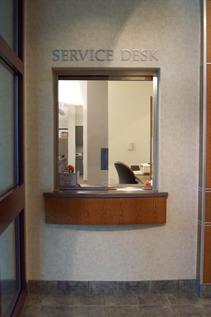 Service desk at the police station