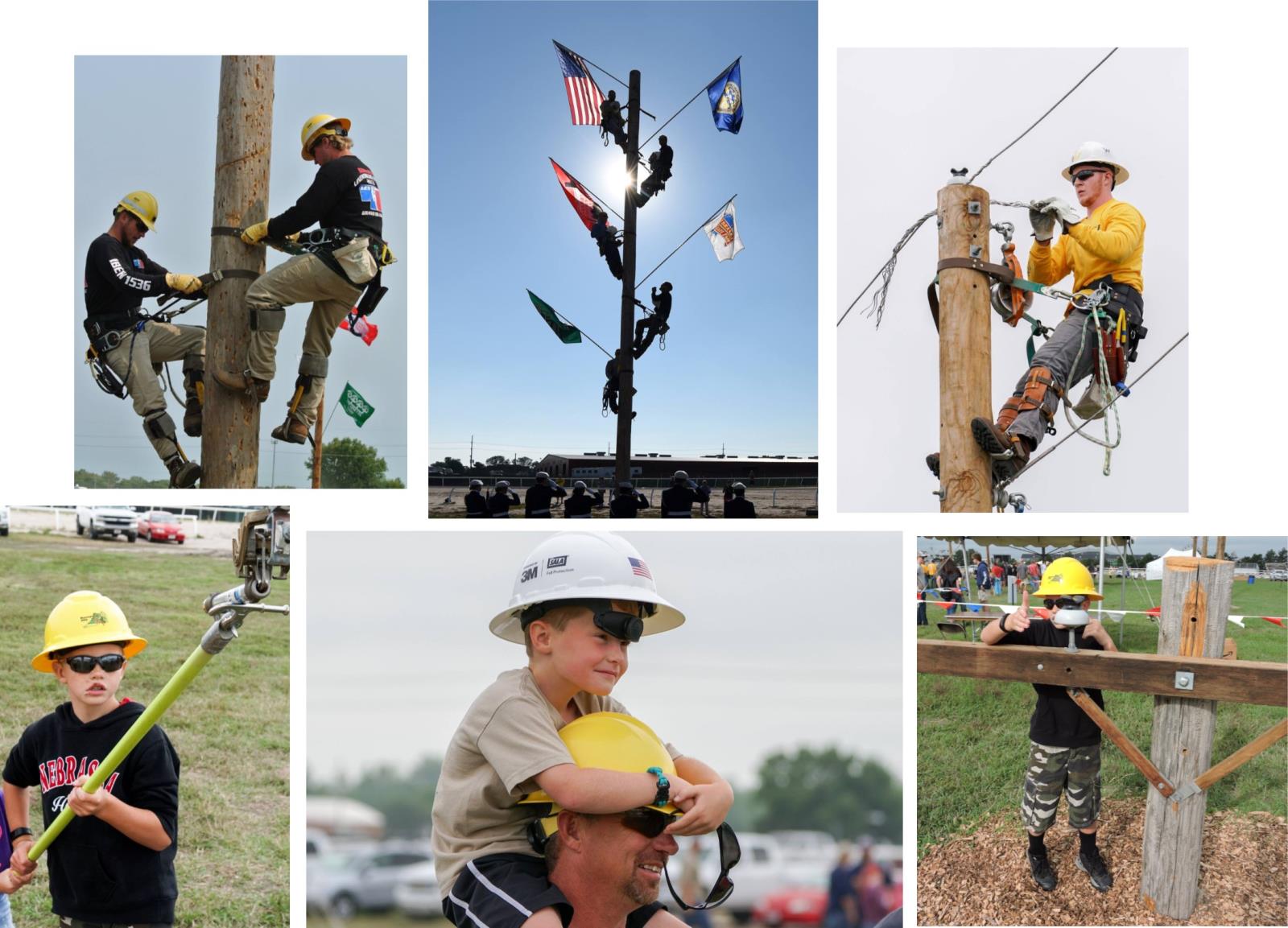 lineworkers collage