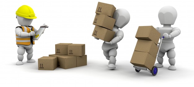 workers moving boxes