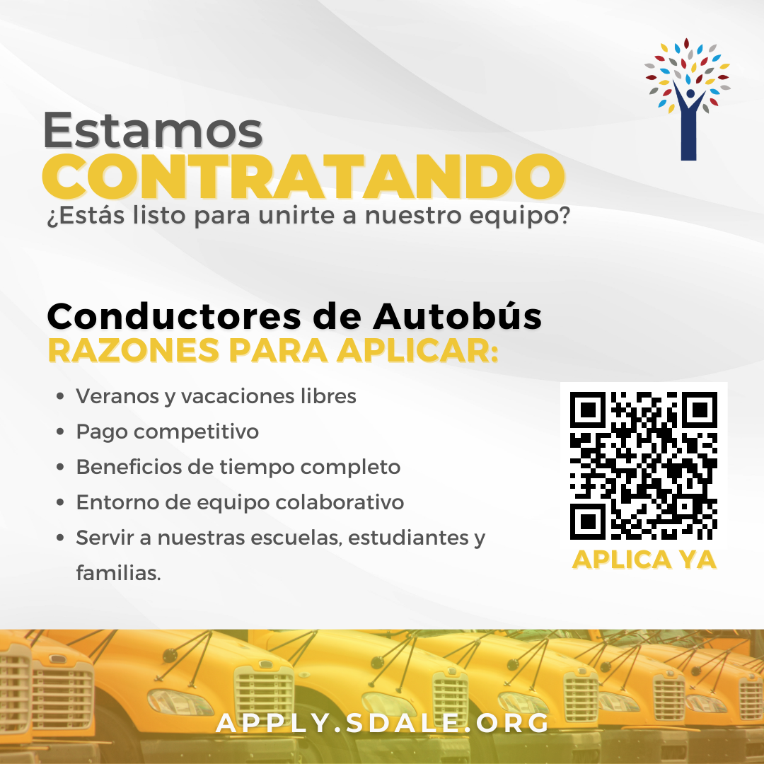 An infographic in Spanish about the benefits of driving busses for Springdale