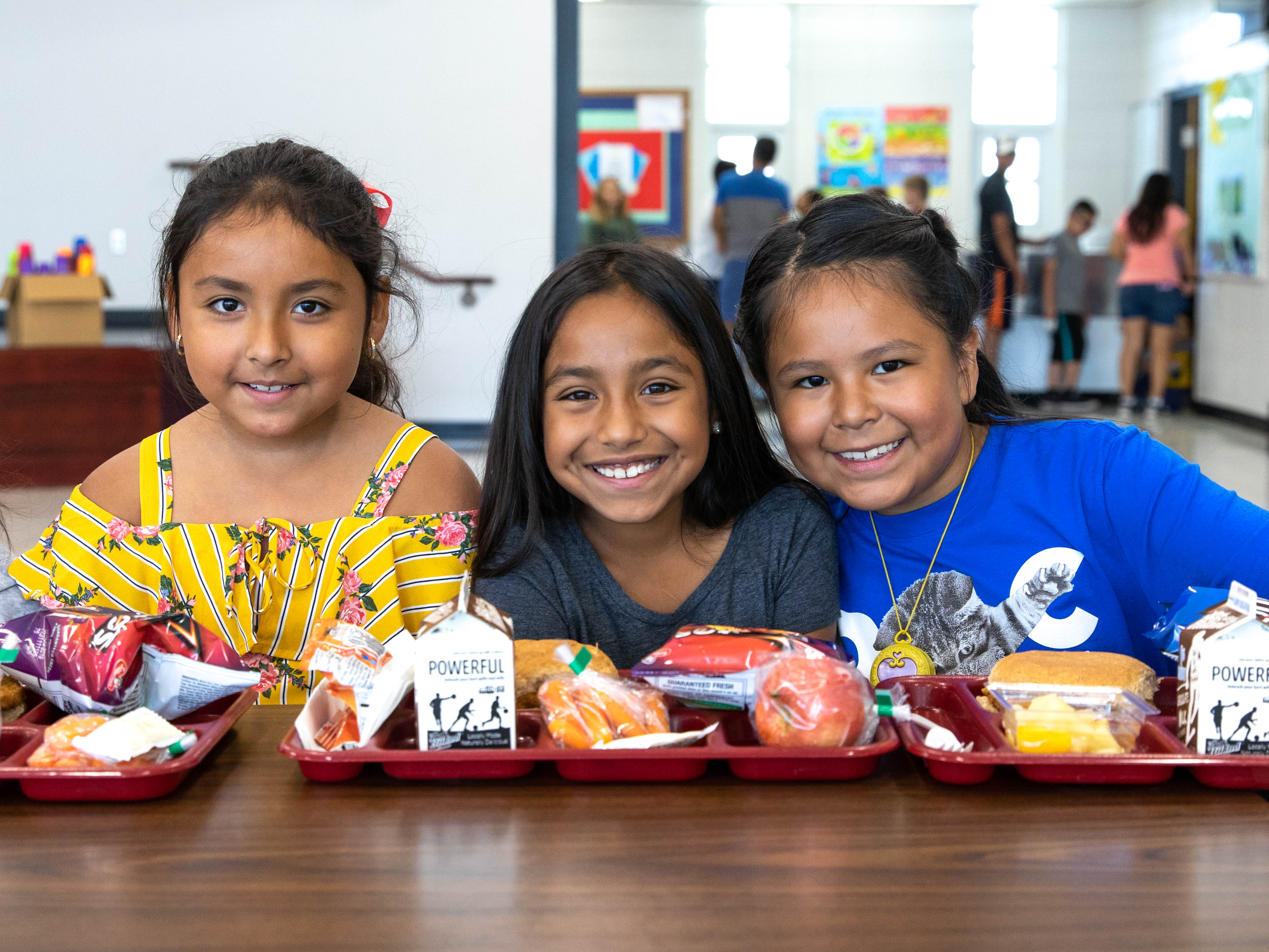 Photo of some students in the cafeteria.