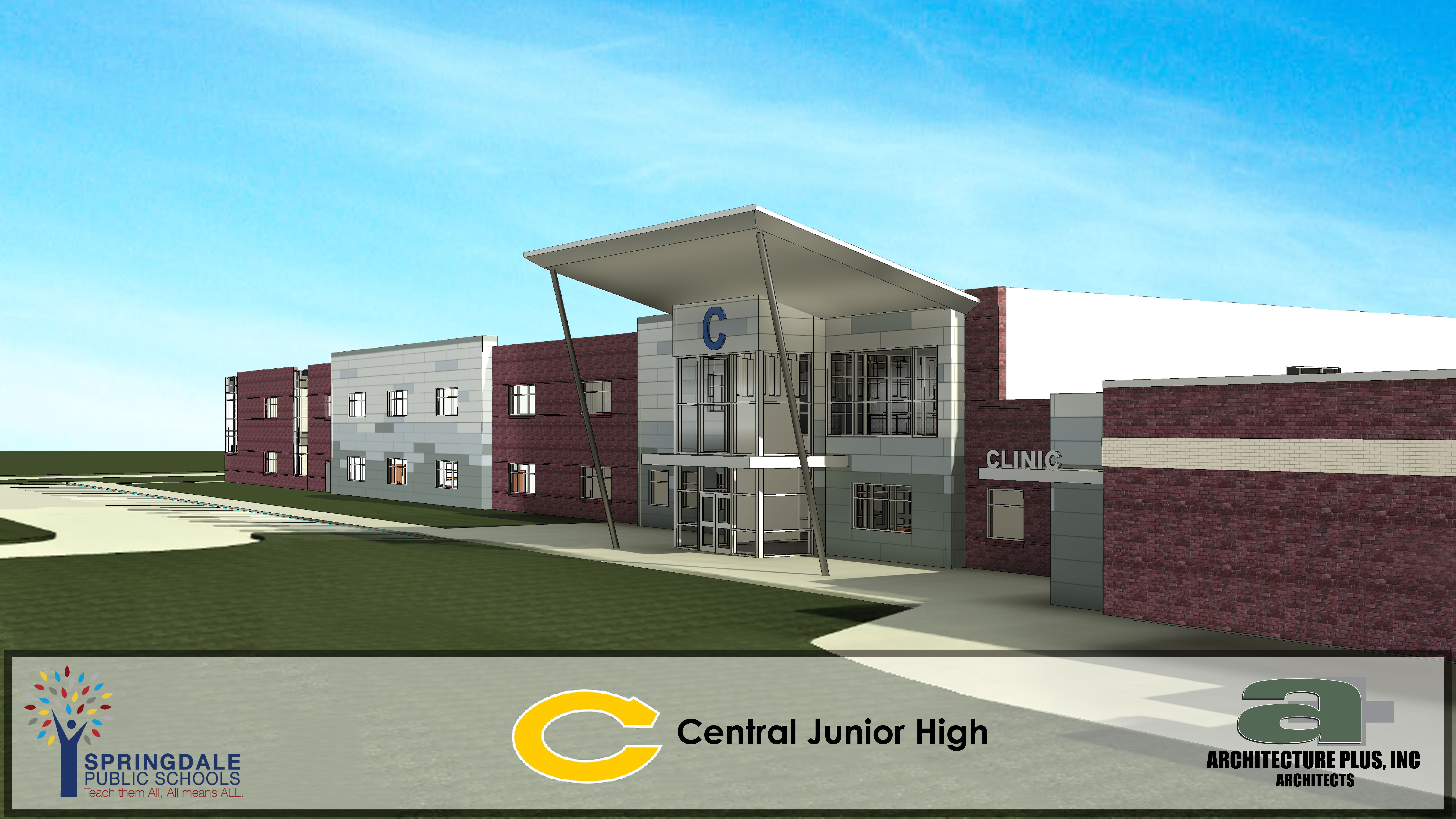 Computer images of the new Central Junior High