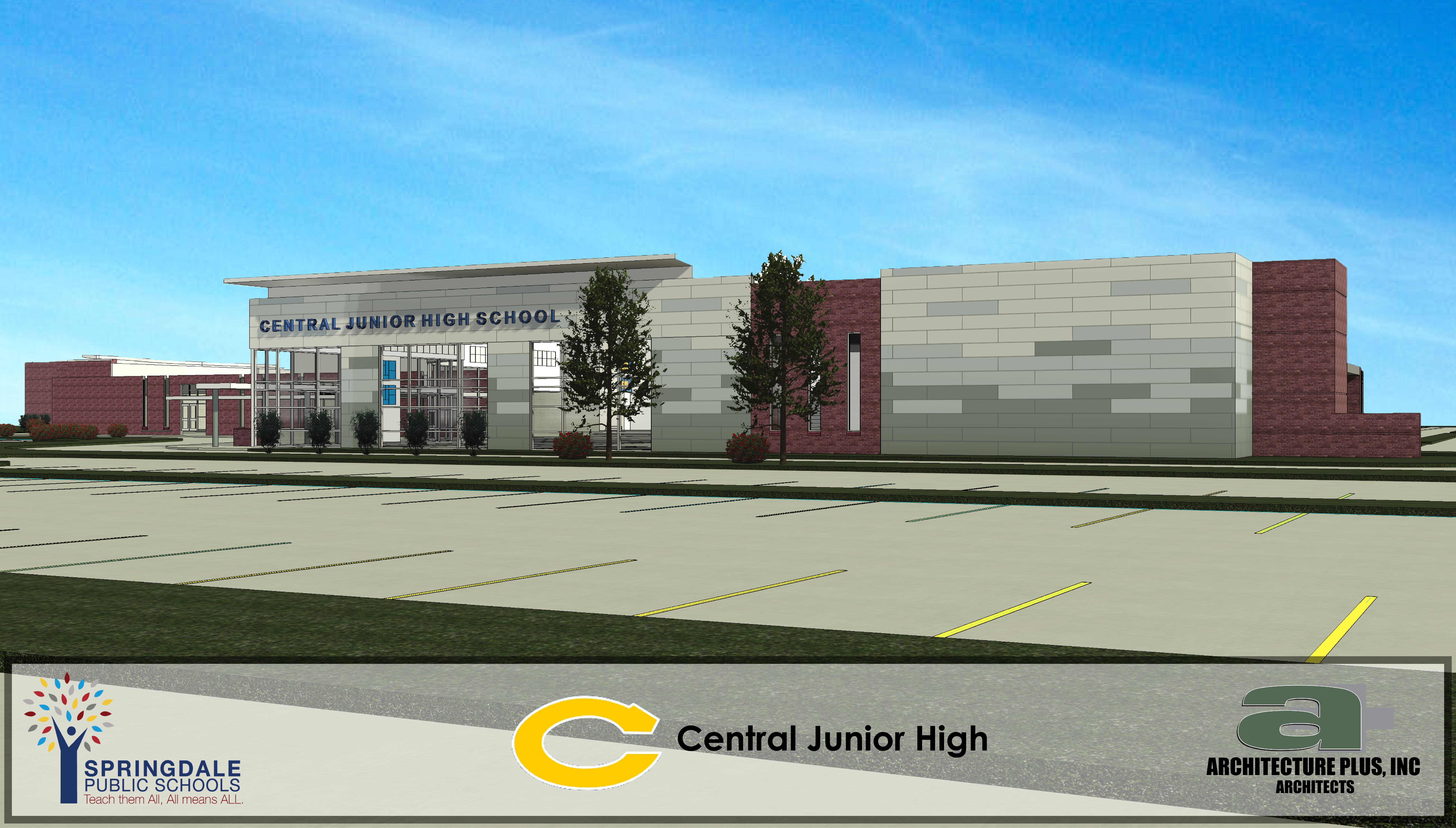Computer images of the outside of Central Junior high