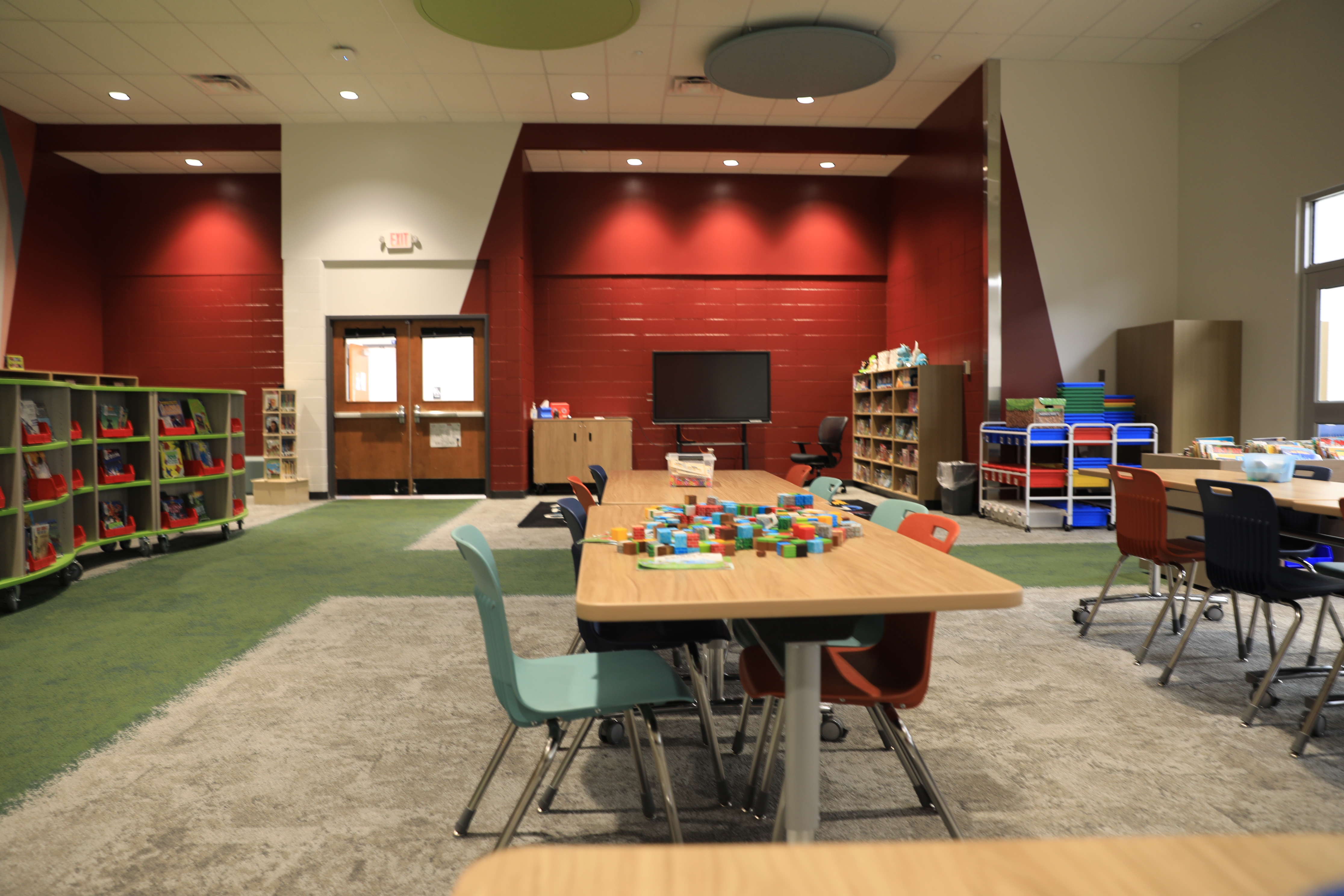 Medium shot of George elementary new library.