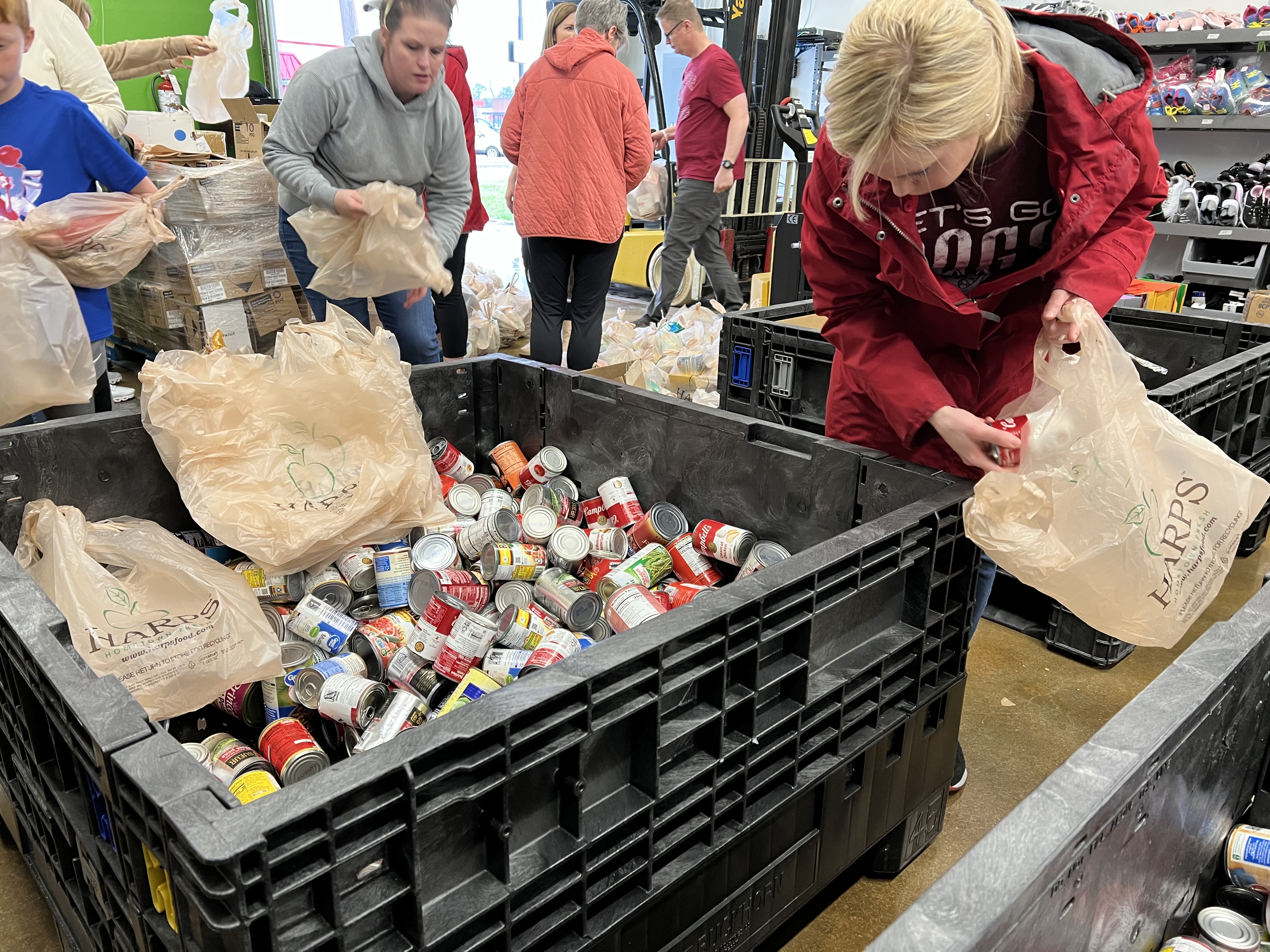 Donations being processed by Springdale staff