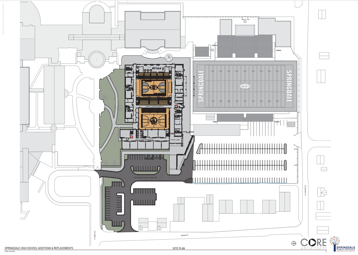 Overhead view plan of updates to SHS campus