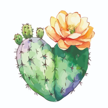 Heart-shaped cactus flower in vibrant colors, showcasing delicate petals and a unique, symmetrical design.