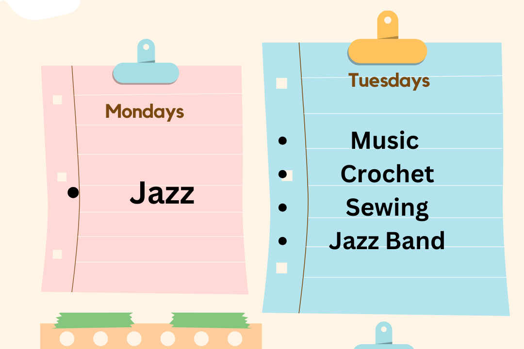 VMS clubs: Mondays & Tuesdays