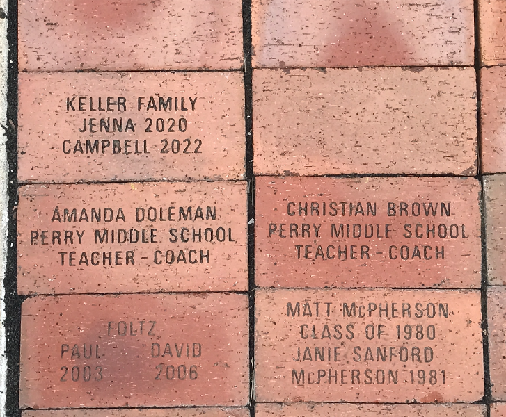 school floor with names 