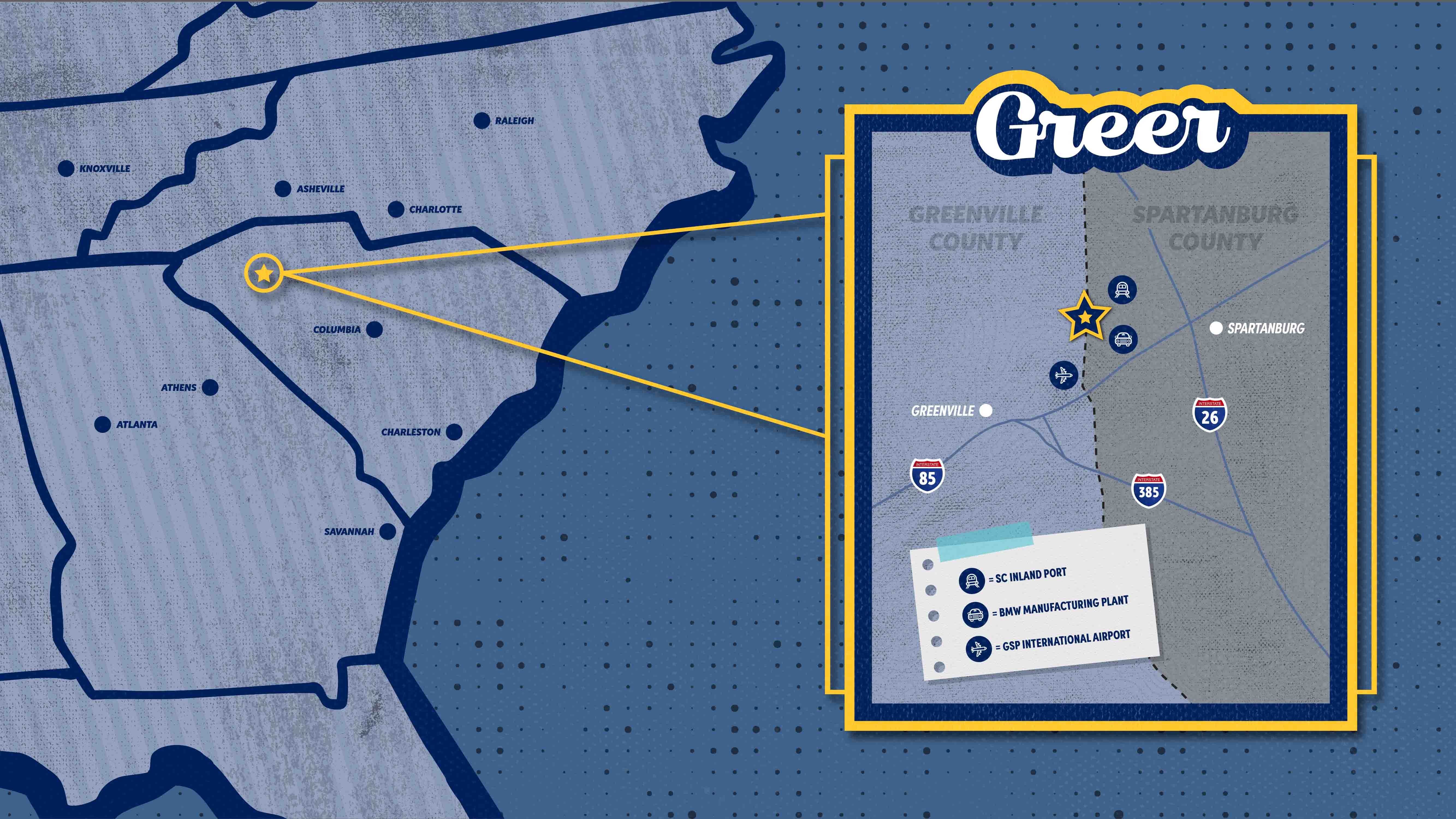 Economic Development Logistics Graphic for the City of Greer