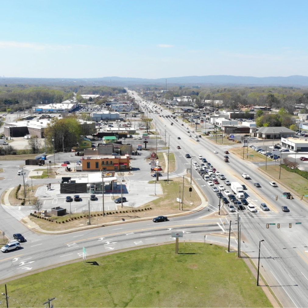 Drone shot over Wade Hampton Blvd