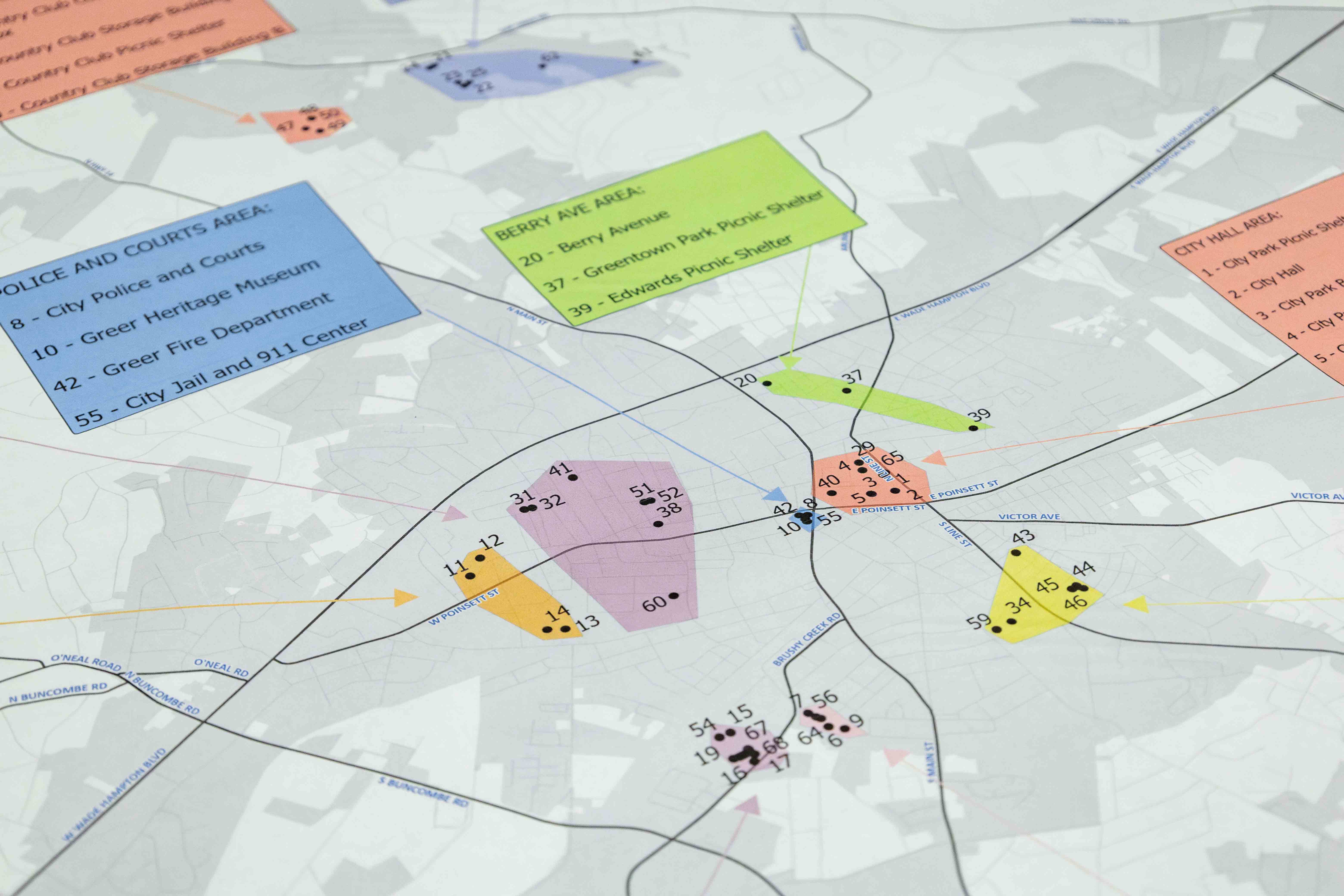 Greer Facilities Map Close Up