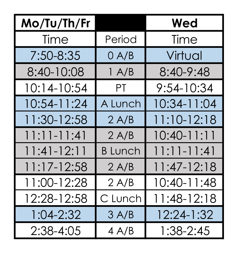 2023-24 Bell Schedule