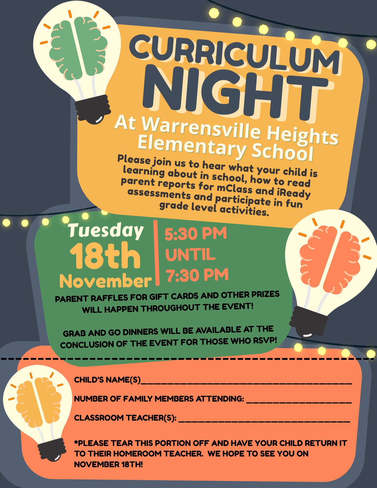 November 18th Curriculum Night Flyer