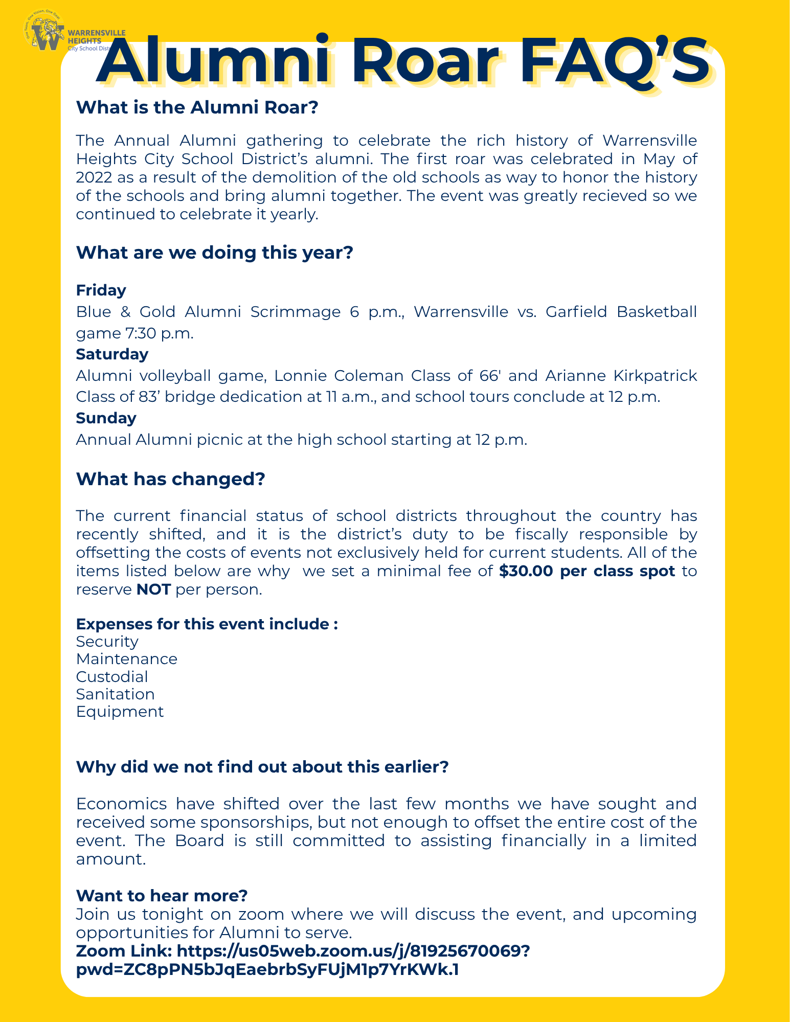 Alumni Roar FAQ's