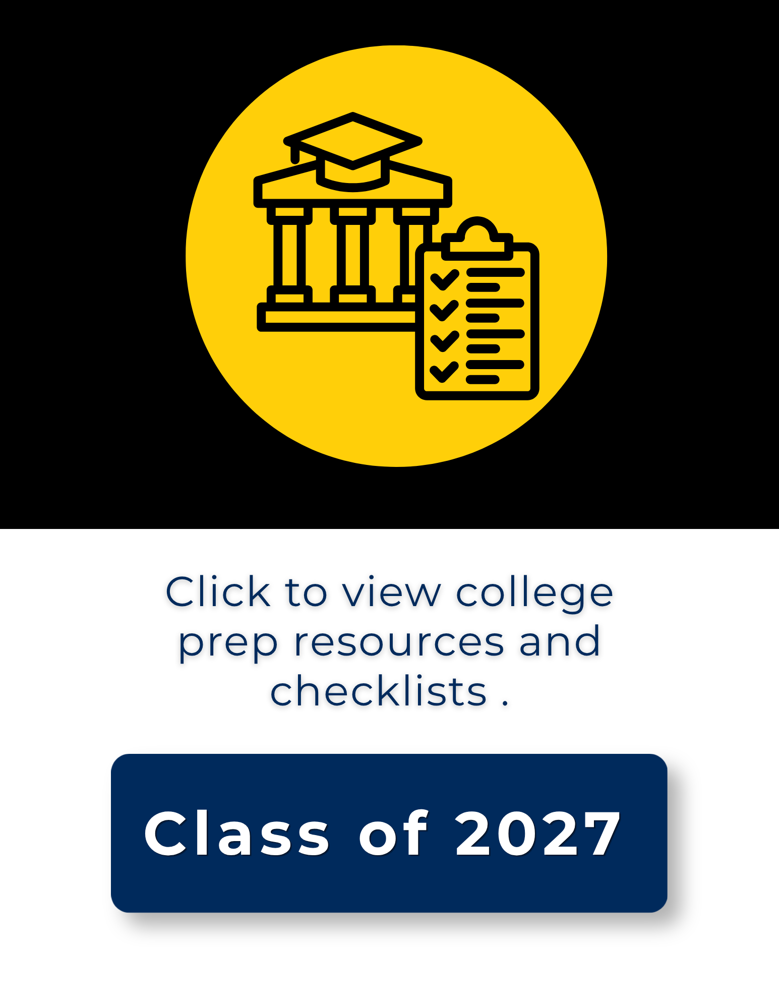 College prep resource button to websites and checklist