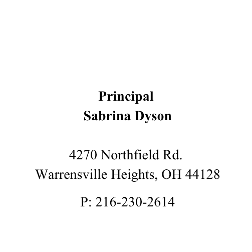 image of address and phone number of the high school