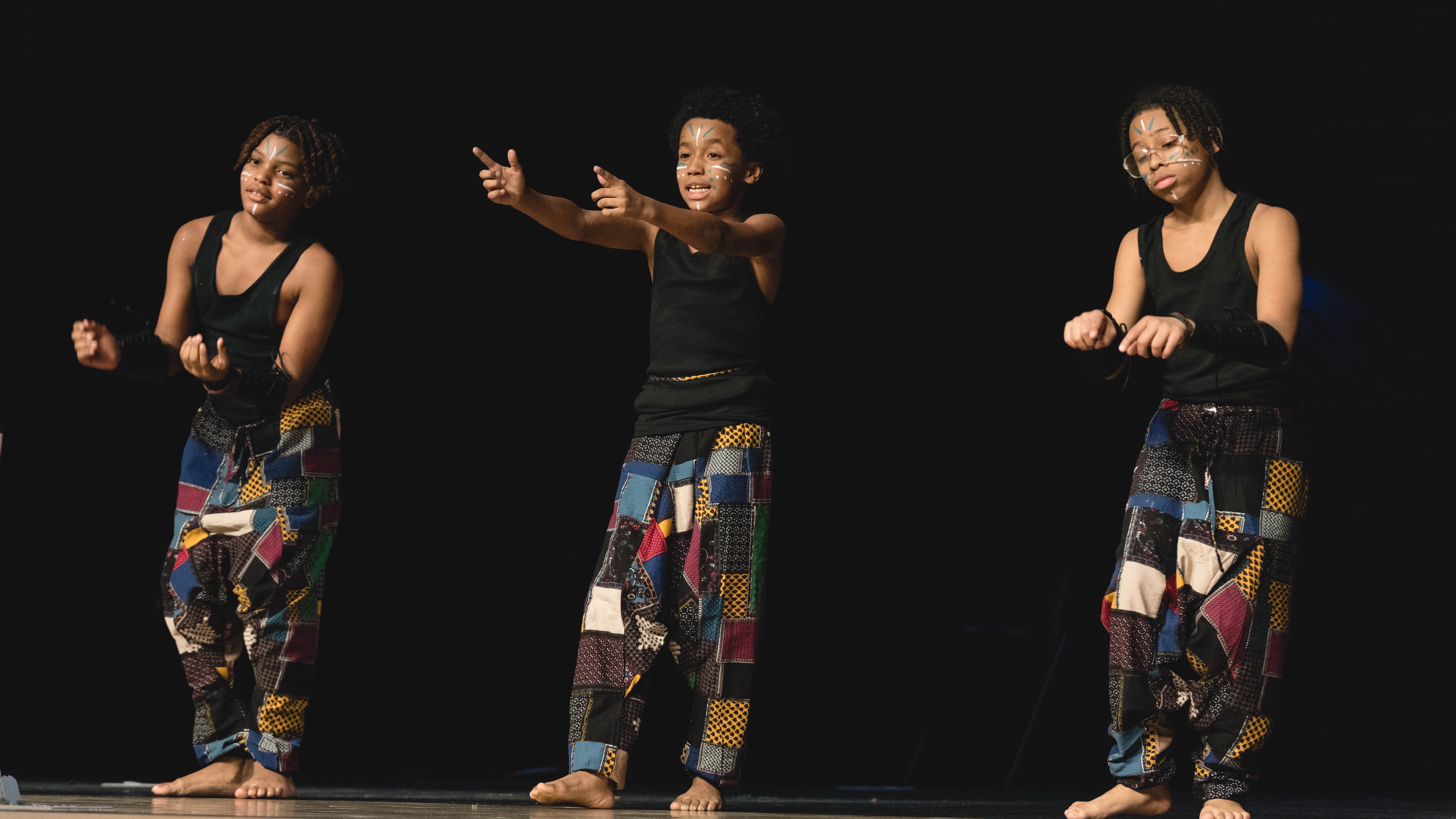 Photo of elementary school students dancing 