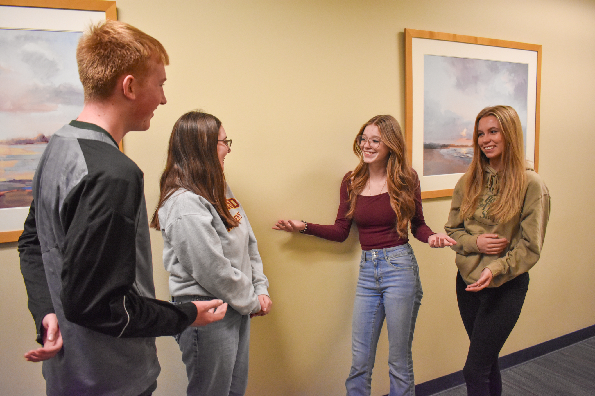 group of students chatting