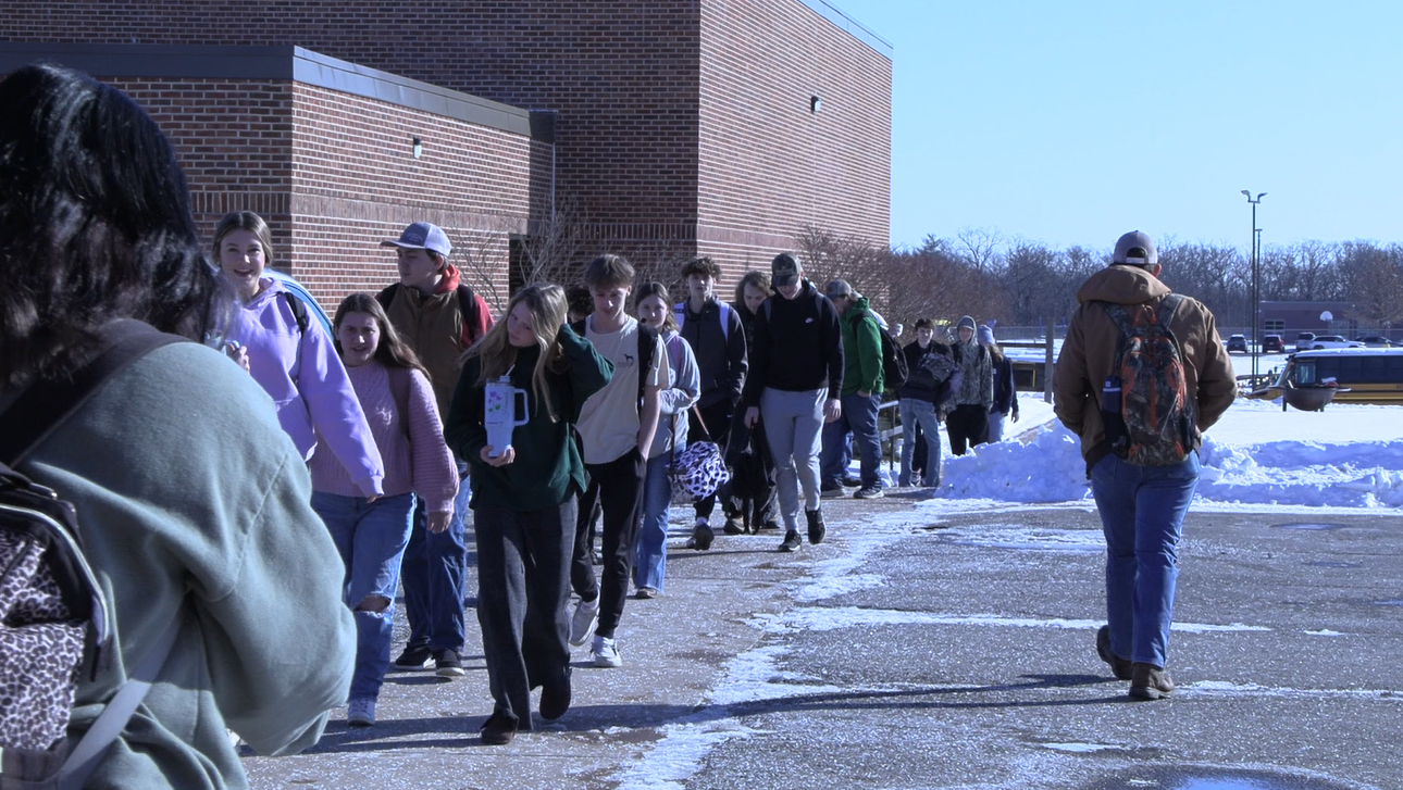 Students between classes
