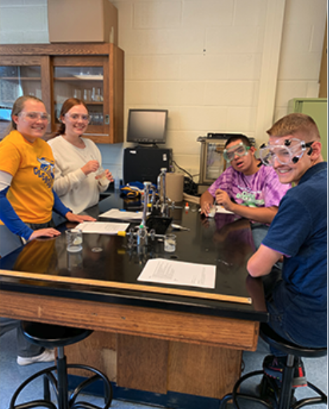 students in the lab room