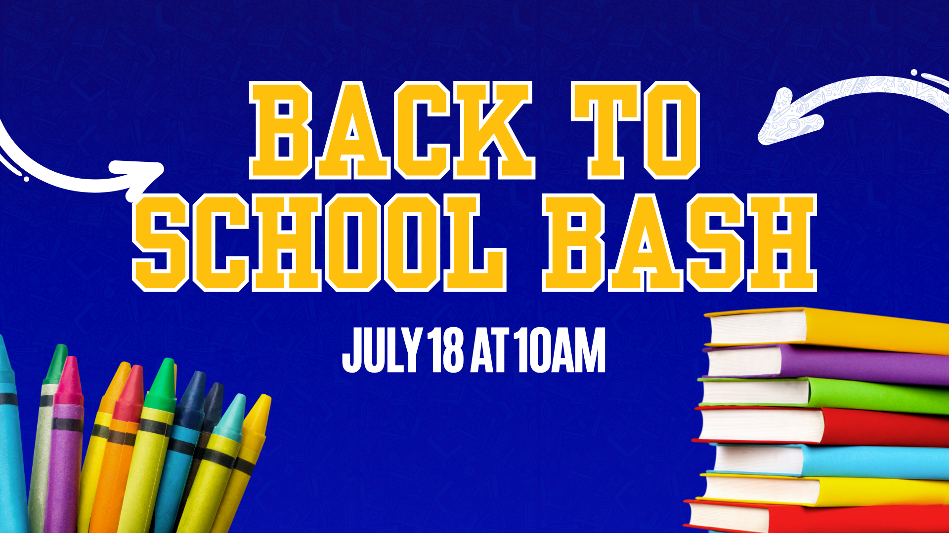 Colorful flyer promoting the Wilkinson County Schools Back-to-School Bash. The event invites families to prepare for the new school year with free school supplies available while supplies last, opportunities to meet district staff, community resources, health and wellness information, and family-friendly activities.