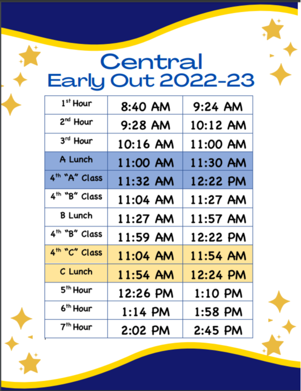 Central Regular Bell Schedule