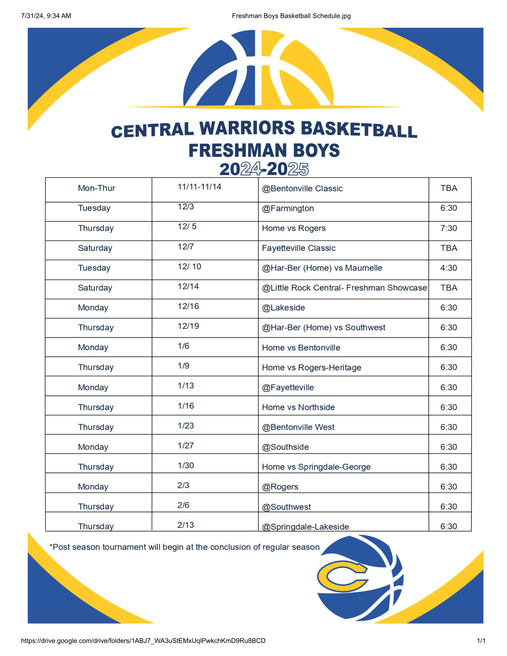 9th Boys Basketball