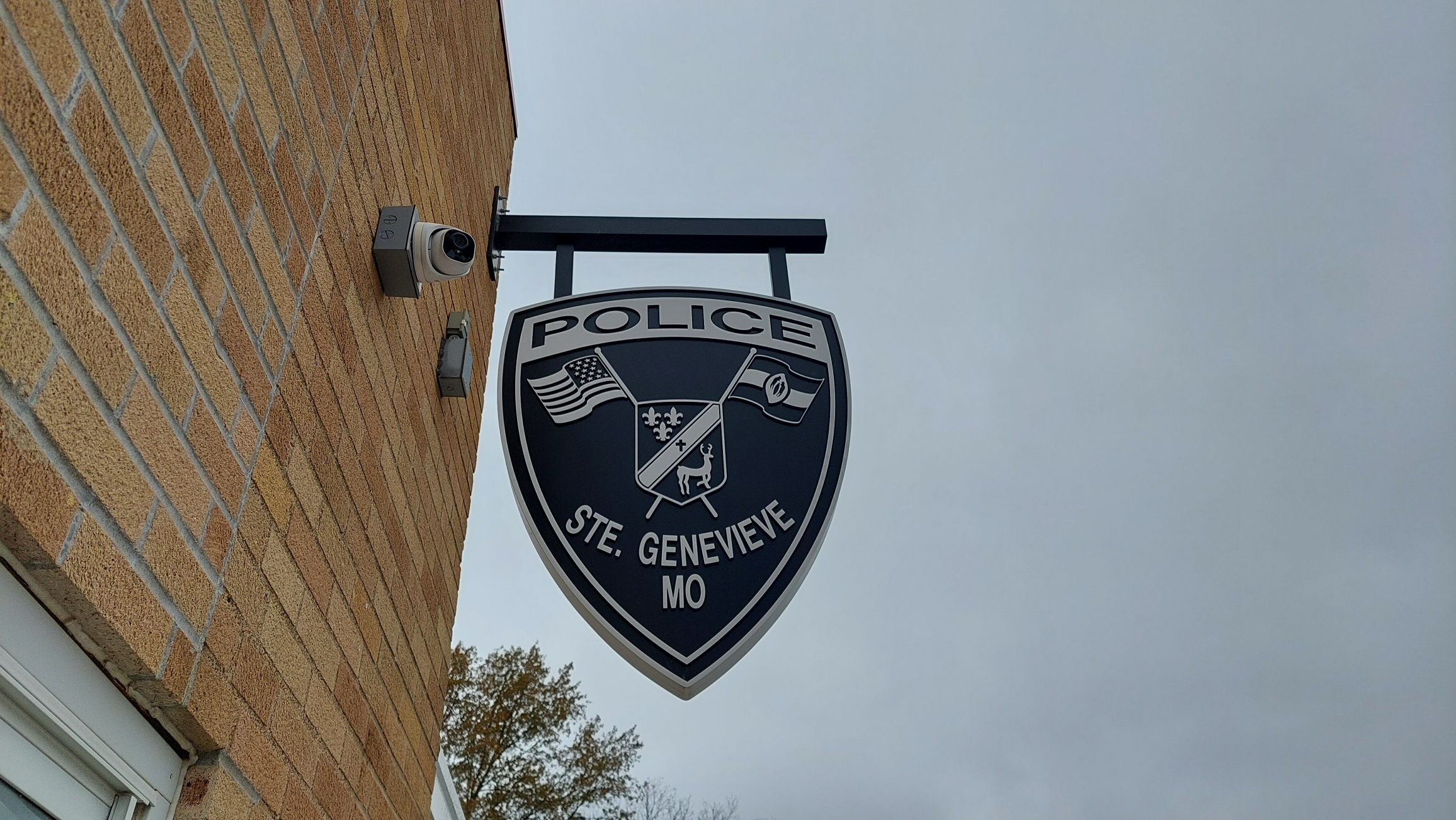 Outside police sign