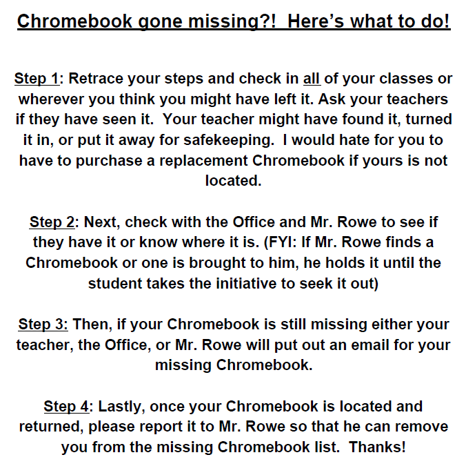 Chromebook gone missing?! Here's what to do!