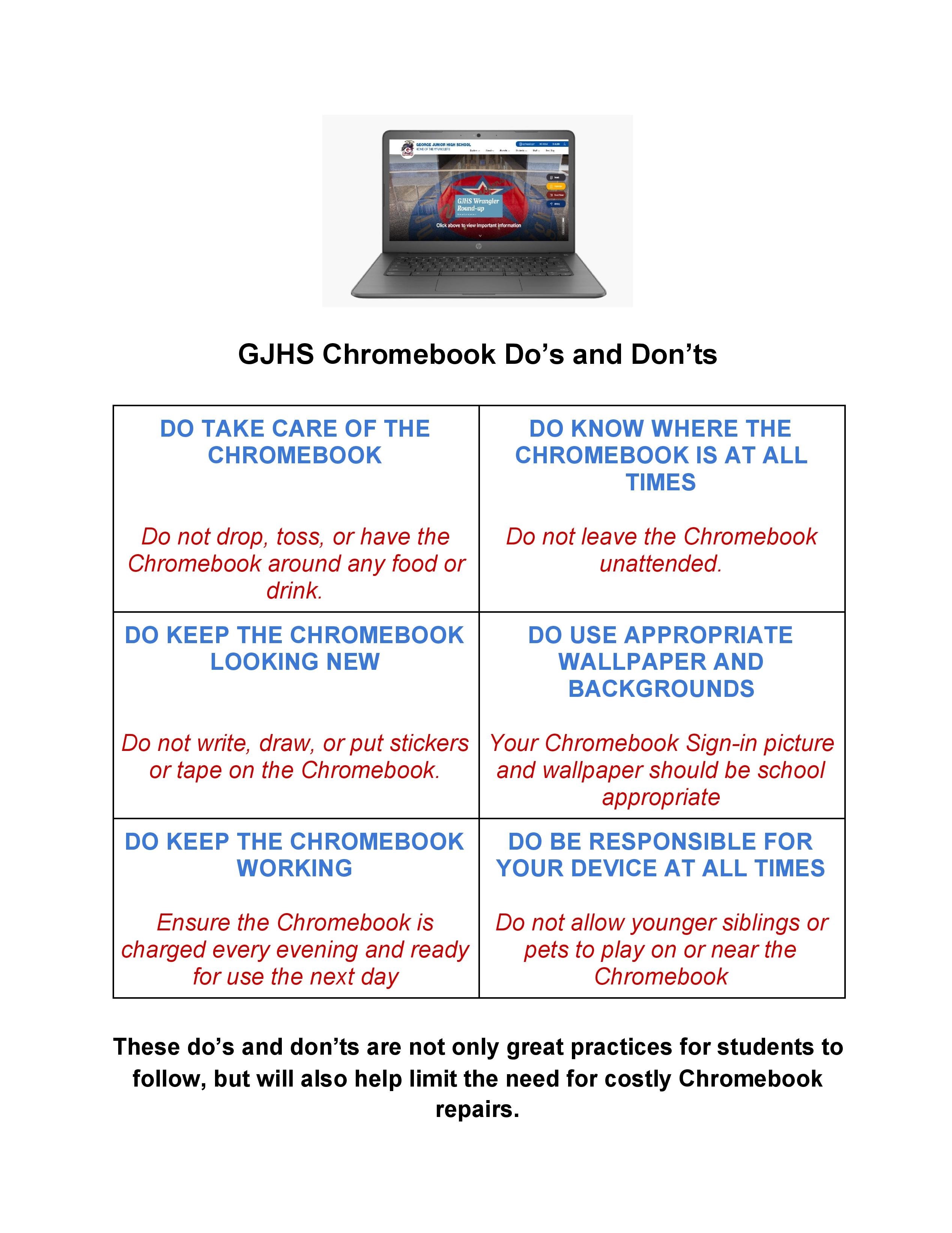 Chromebook Do's and Don'ts