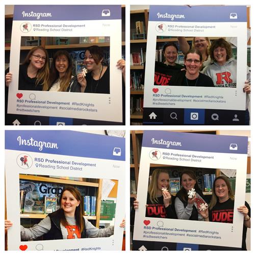 collage of teachers with an instagram frame