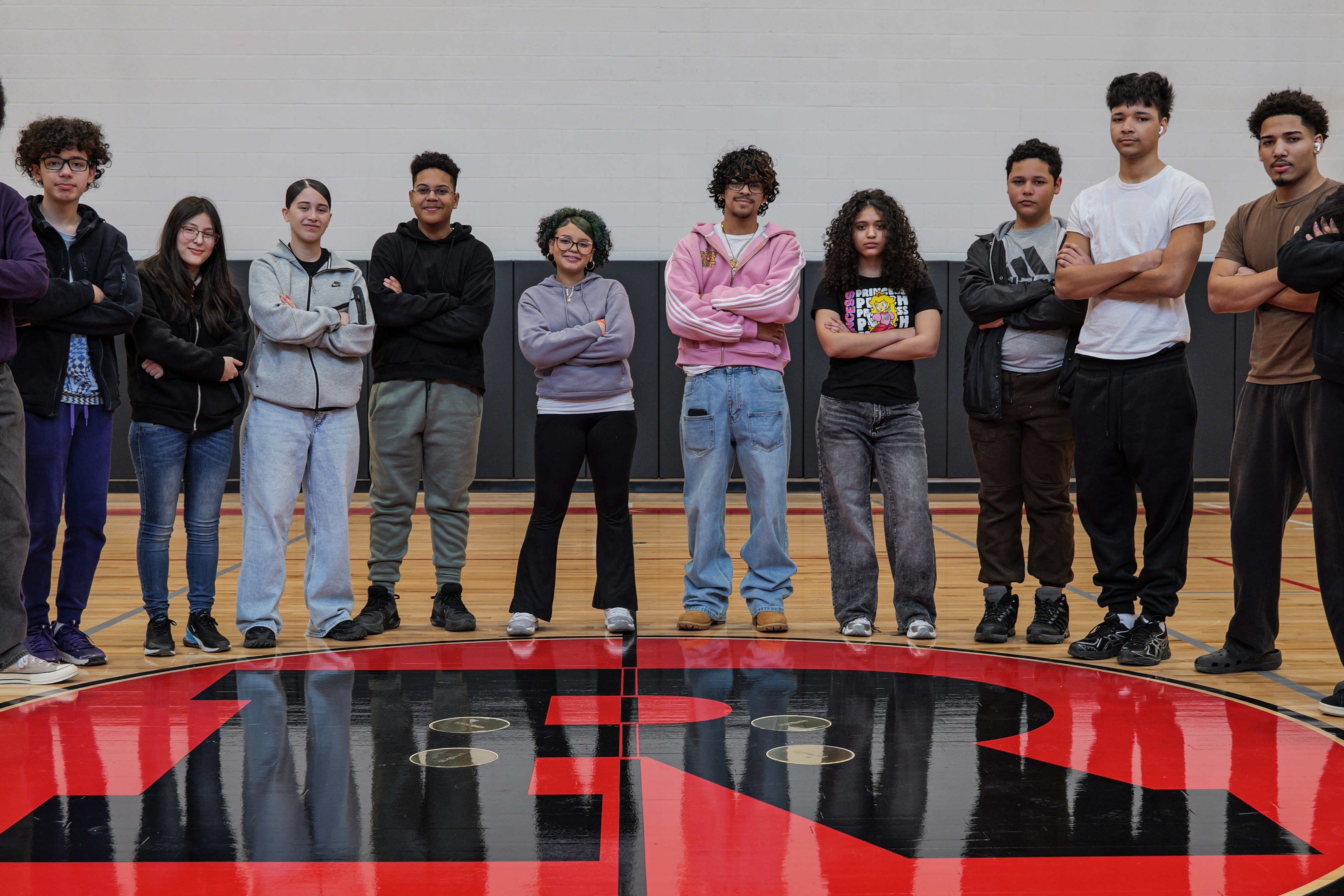 students on Basketball court