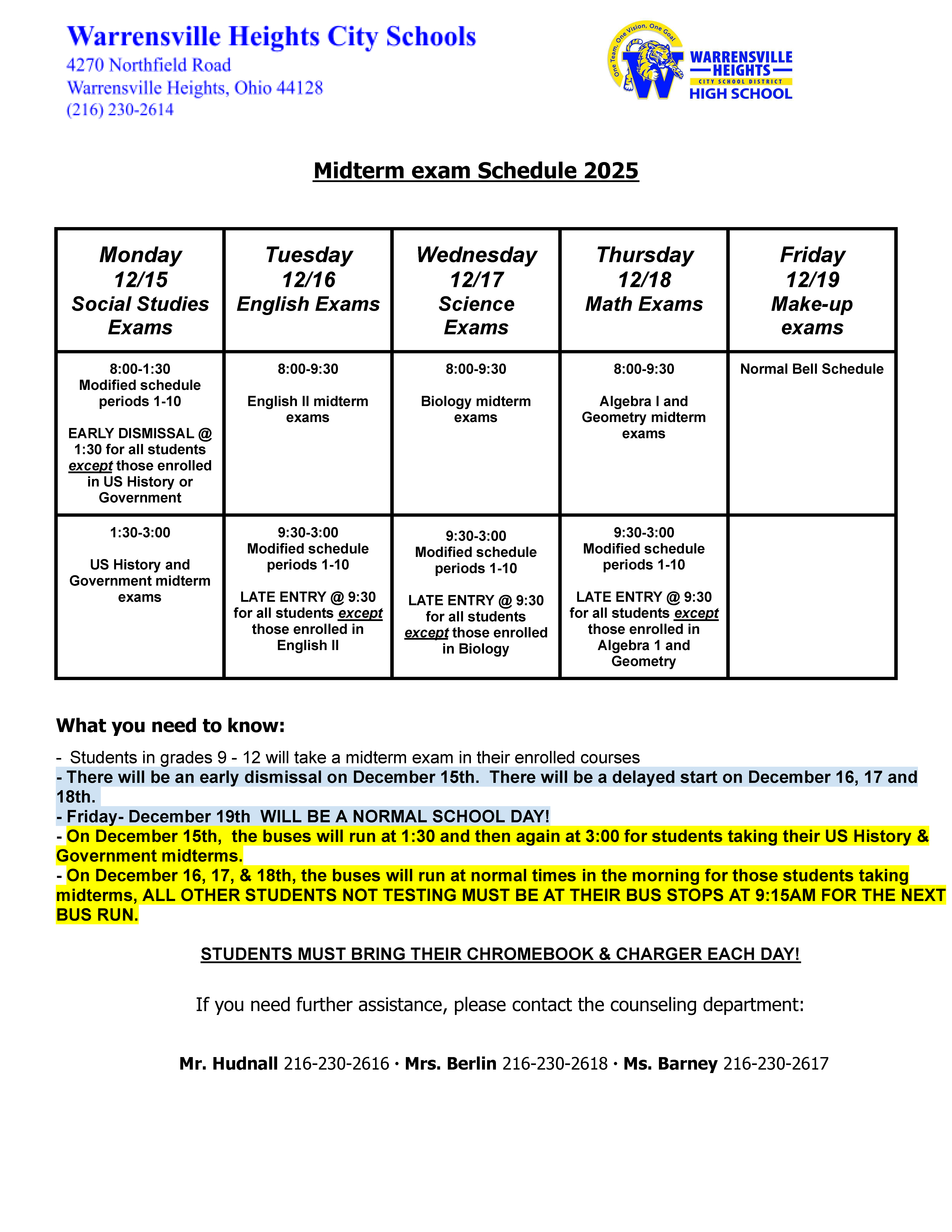 Mid Term Schedule 25-26