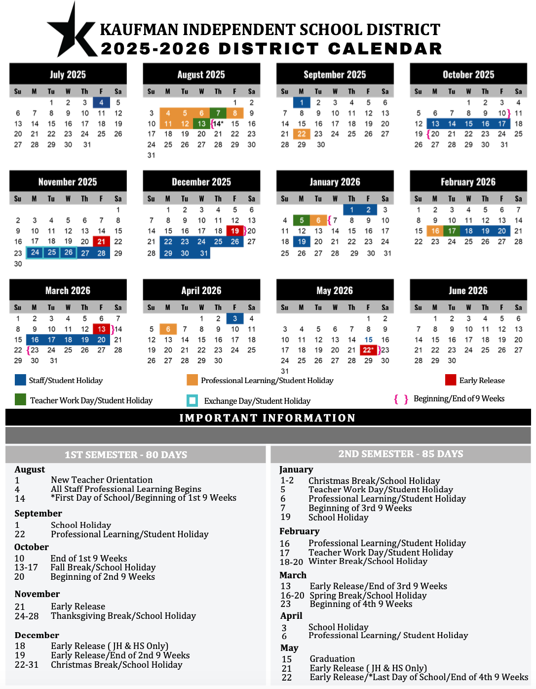 District Calendar